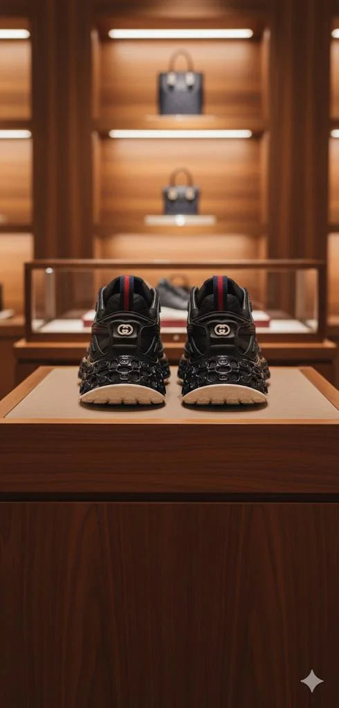 GUCCI || Men's GG Mac80 Sneakers - Black Technical Fabric & Leather - FASHION MYST