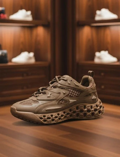 GUCCI || Men's GG Mac80 Sneakers - Tan Beige Technical Fabric & Leather - FASHION MYST