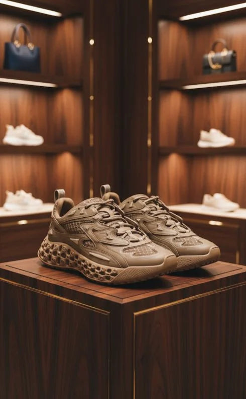 GUCCI || Men's GG Mac80 Sneakers - Tan Beige Technical Fabric & Leather - FASHION MYST