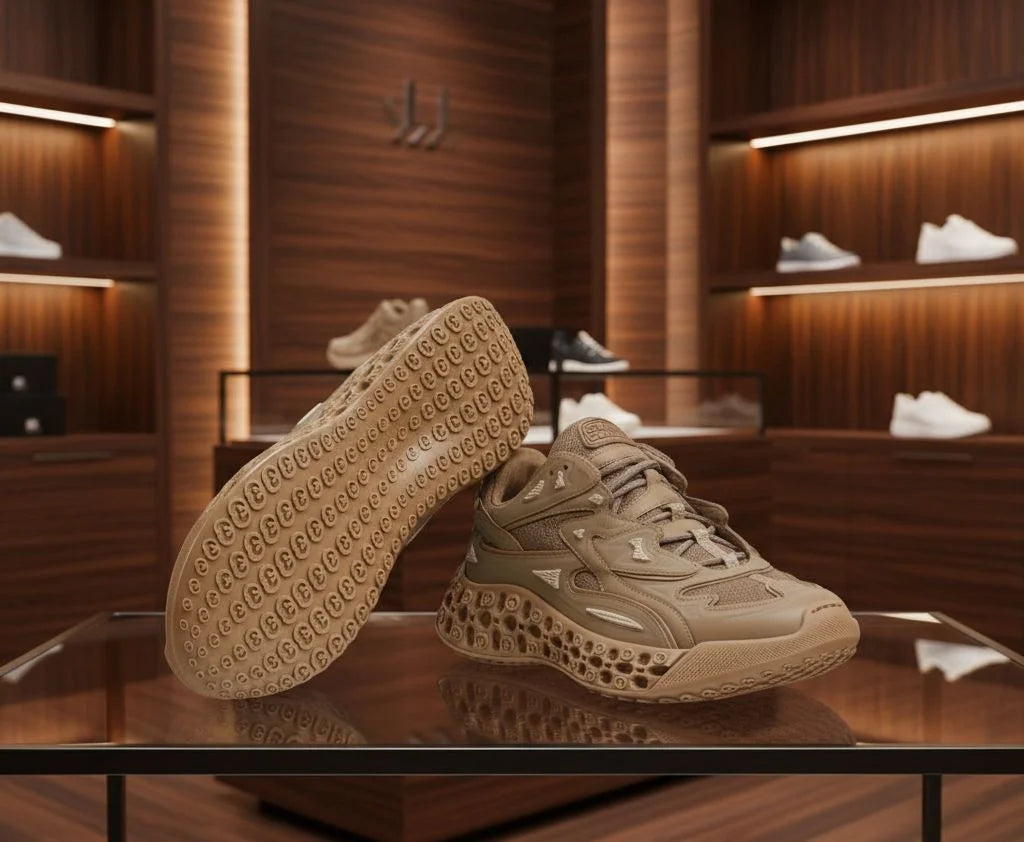 GUCCI || Men's GG Mac80 Sneakers - Tan Beige Technical Fabric & Leather - FASHION MYST