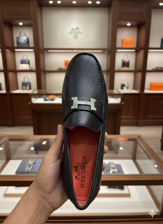 HERMES|| Paris Loafer - Black Grained Leather with Palladium H Buckle