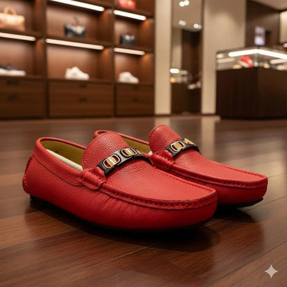 SALVATORE FERRAGAMO || Red Leather Bit Loafer – Italian Luxury Craftsmanship - FASHION MYST