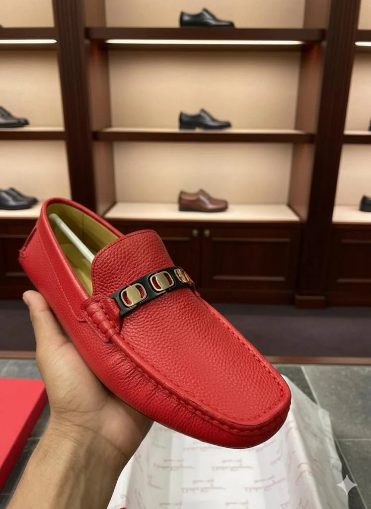 SALVATORE FERRAGAMO || Red Leather Bit Loafer – Italian Luxury Craftsmanship - FASHION MYST