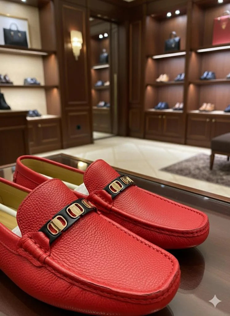 SALVATORE FERRAGAMO || Red Leather Bit Loafer – Italian Luxury Craftsmanship - FASHION MYST