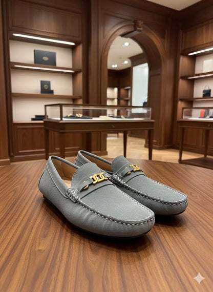 TOD'S || Grey Suede Chain-Detail Loafer – Italian Luxury Craftsmanship - FASHION MYST