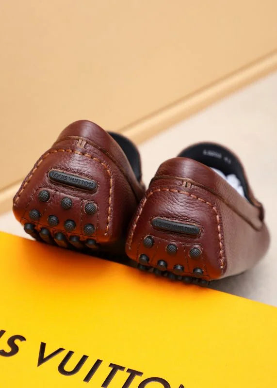 LOUIS VUITTON || Hockenheim Loafer - Burgundy Grained Leather with Silver LV Hardware - FASHION MYST