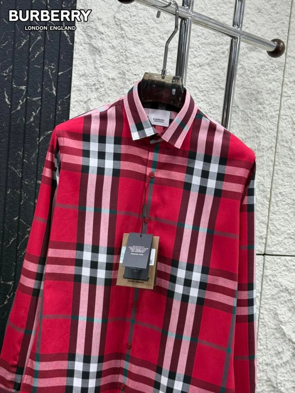 BURBERRY LONDON ||  Men’s Button-Down Shirt – Plaid Check – Slim Fit