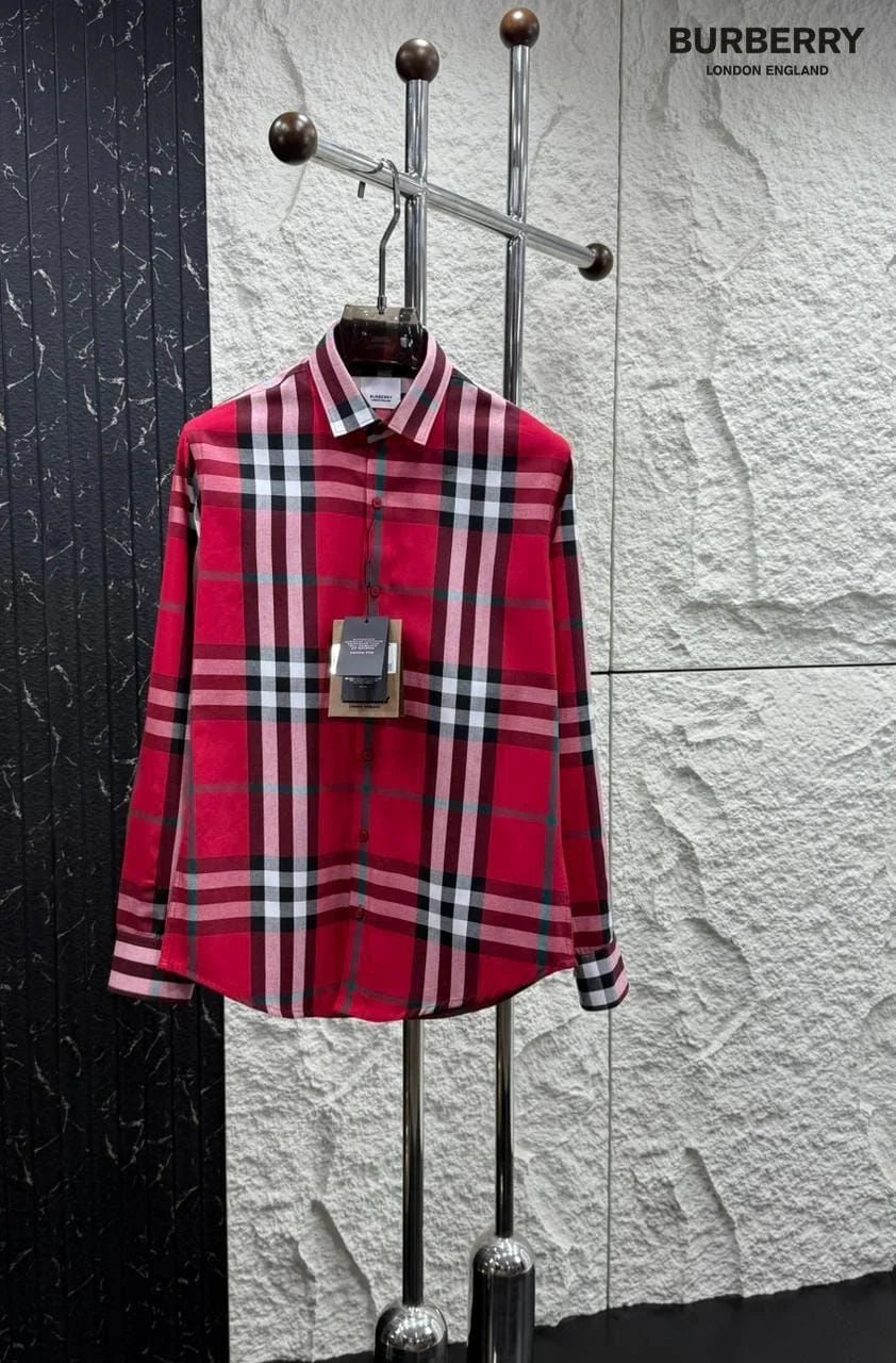 BURBERRY LONDON ||  Men’s Button-Down Shirt – Plaid Check – Slim Fit