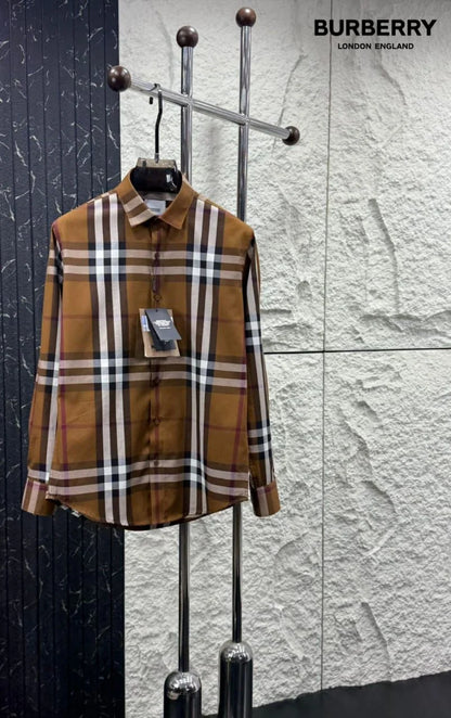 BURBERRY LONDON ||  Men’s Button-Down Shirt – Plaid Check – Slim Fit