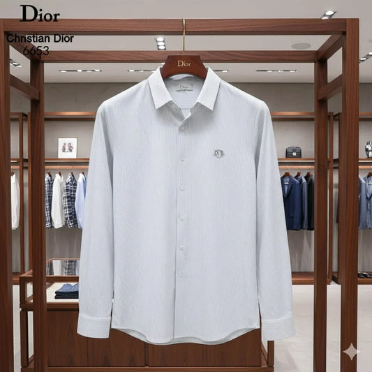 CHRISTIAN DIOR || Men's Luxury Button-Down Shirt | Striped Cotton