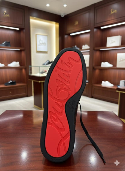 CHRISTIAN LOUBOUTIN || Lou Spikes High Top Black Sneaker (Men) - FASHION MYST