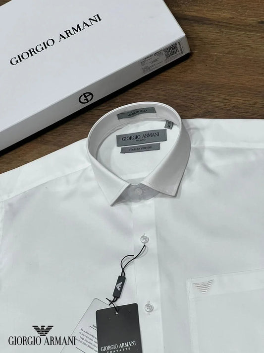 GIORGIO ARMANI || Long-Sleeve Shirt with Signature Pocket Logo
