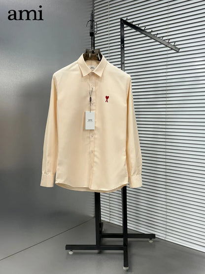 AMI Paris || Men's Ami de Coeur Striped Button-Down Shirt