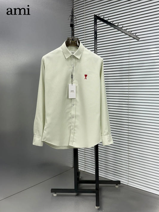 AMI Paris || Men's Ami de Coeur Striped Button-Down Shirt