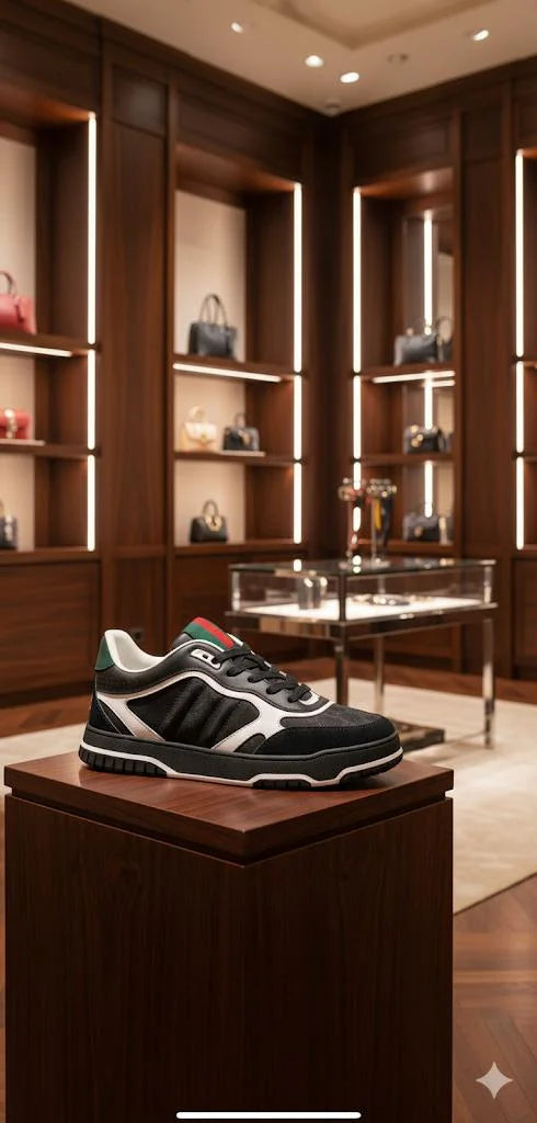 GUCCI || Mac80 Low-Top Sneakers with Interlocking G and Web Detail