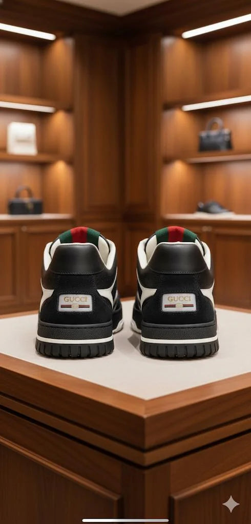 GUCCI || Mac80 Low-Top Sneakers with Interlocking G and Web Detail