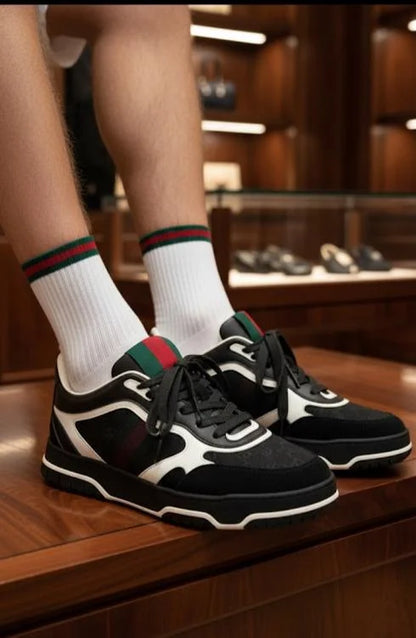 GUCCI || Mac80 Low-Top Sneakers with Interlocking G and Web Detail