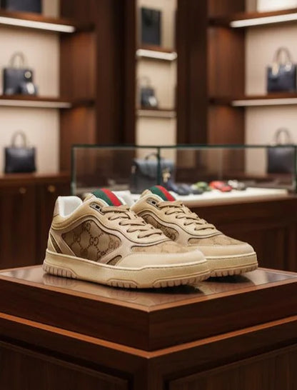 GUCCI || Mac80 Low-Top Sneakers with Interlocking G and Web Detail