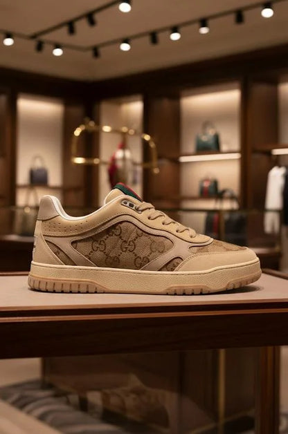 GUCCI || Mac80 Low-Top Sneakers with Interlocking G and Web Detail