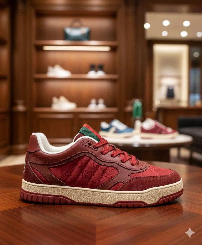 GUCCI || Mac80 Low-Top Sneakers with Interlocking G and Web Detail