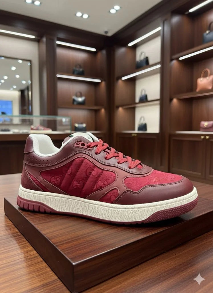 GUCCI || Mac80 Low-Top Sneakers with Interlocking G and Web Detail