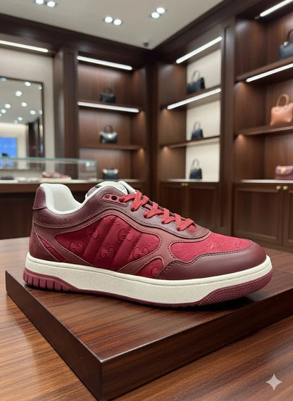 GUCCI || Mac80 Low-Top Sneakers with Interlocking G and Web Detail