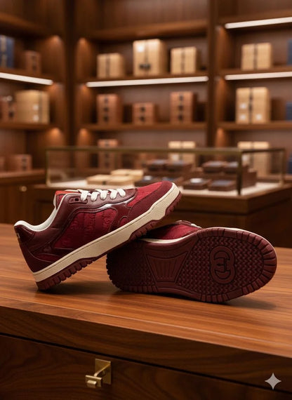 GUCCI || Mac80 Low-Top Sneakers with Interlocking G and Web Detail