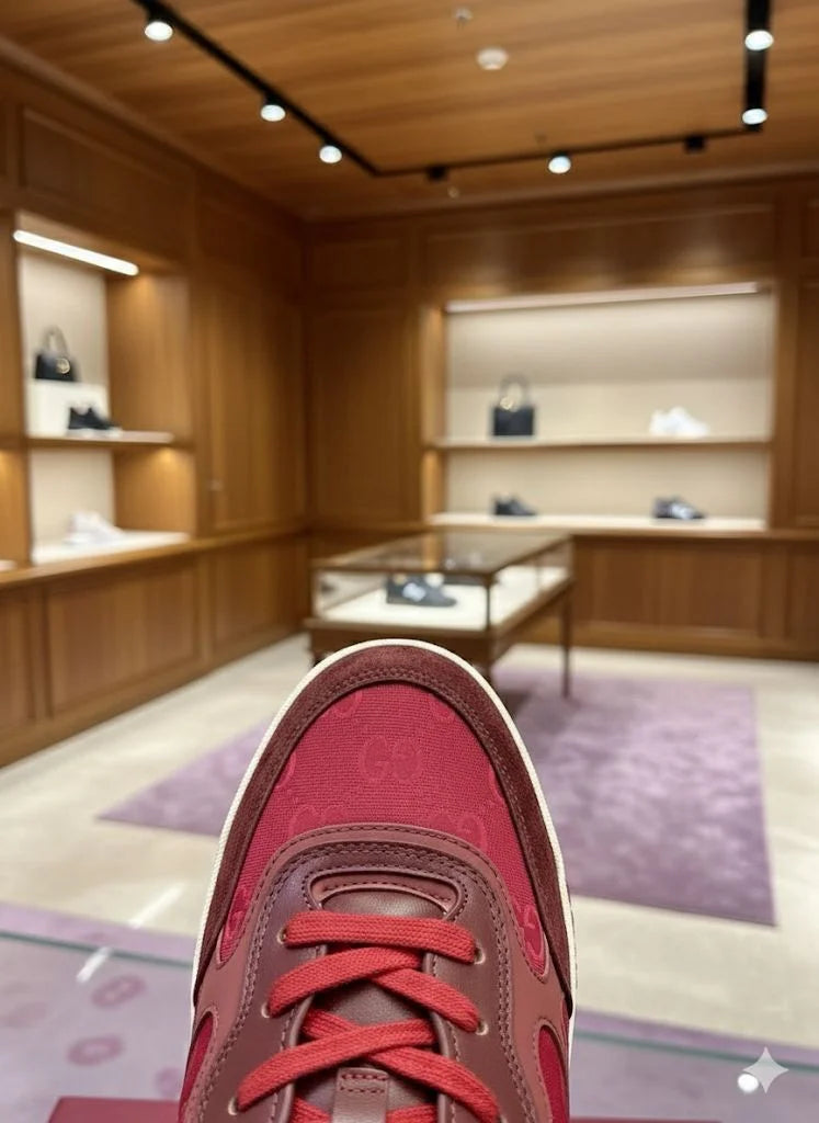 GUCCI || Mac80 Low-Top Sneakers with Interlocking G and Web Detail