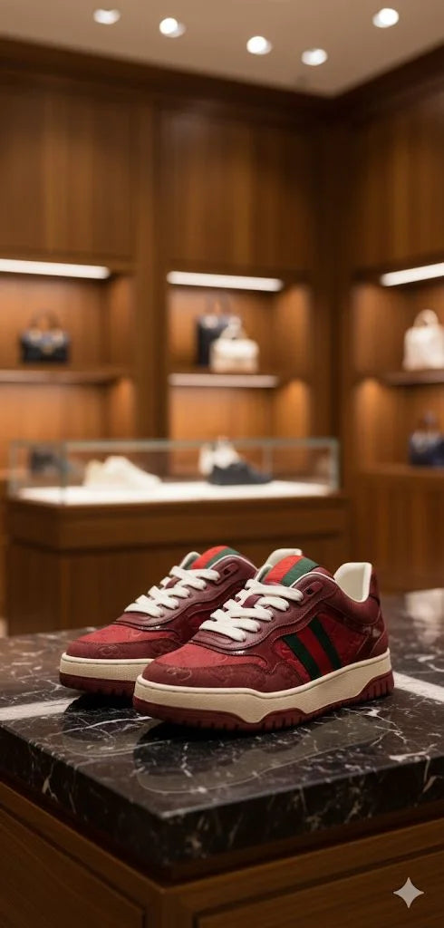 GUCCI || Mac80 Low-Top Sneakers with Interlocking G and Web Detail