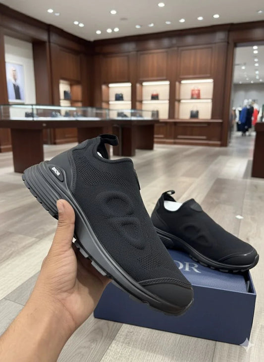 CHRISTIAN DIOR || Dior B30 Slip-On Sneaker in Black Technical Mesh Sneaker