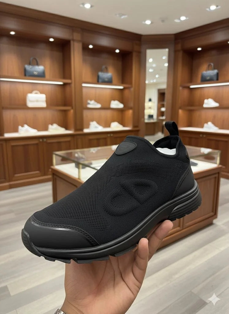 CHRISTIAN DIOR || Dior B30 Slip-On Sneaker in Black Technical Mesh Sneaker
