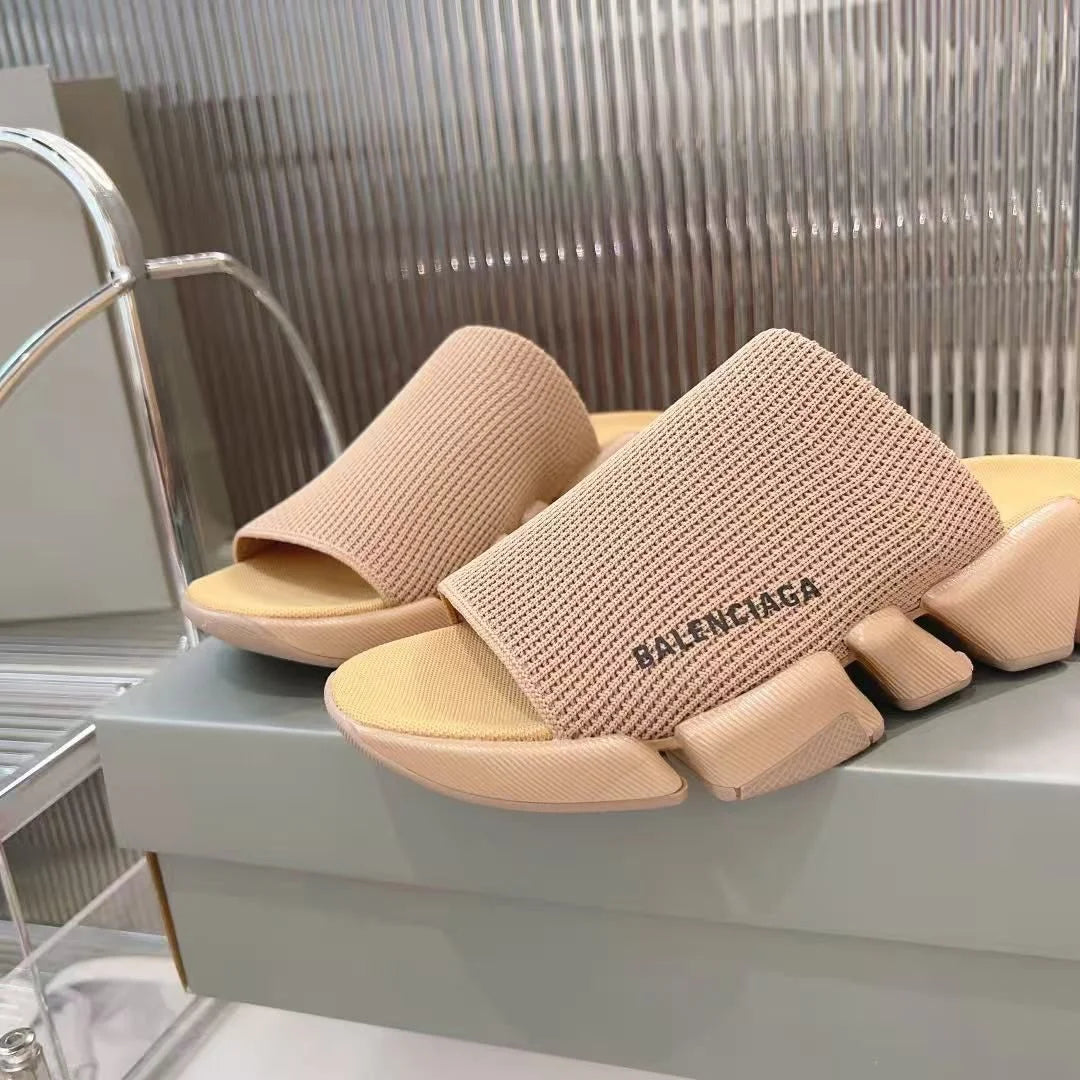 Balenciaga Tan Slide Sandals Minimalist Design Women main image 3