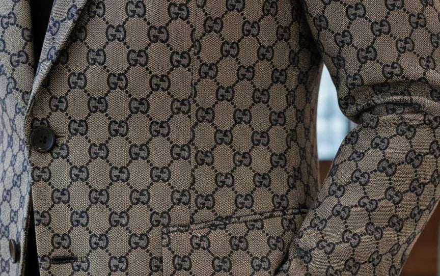 GUCCI || Men's GG Monogram Notch Lapel Blazer - Signature Canvas Edition