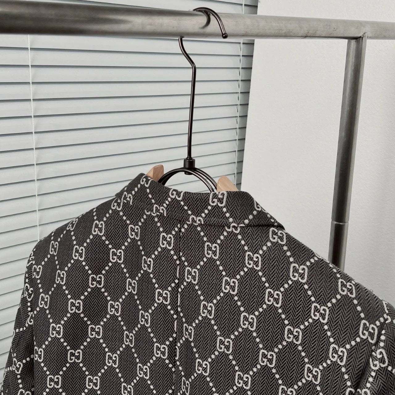 GUCCI || GG Logo Print Blazer Jacket – Grey Luxury Designer Formal Wear