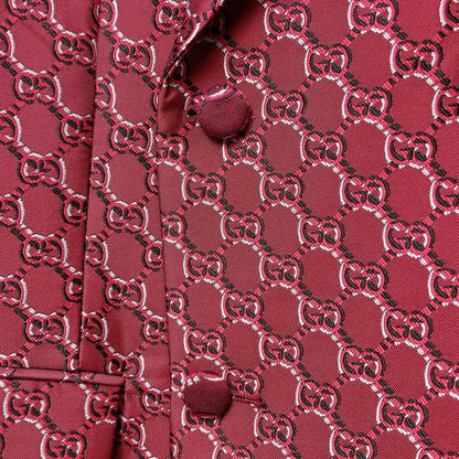 GUCCI || Men’s Red & Black GG Supreme Monogram Blazer Jacket