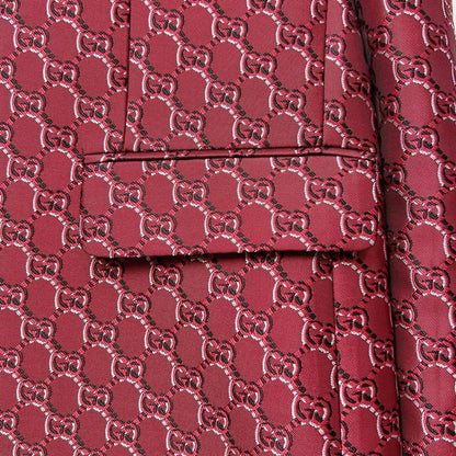 GUCCI || Men’s Red & Black GG Supreme Monogram Blazer Jacket