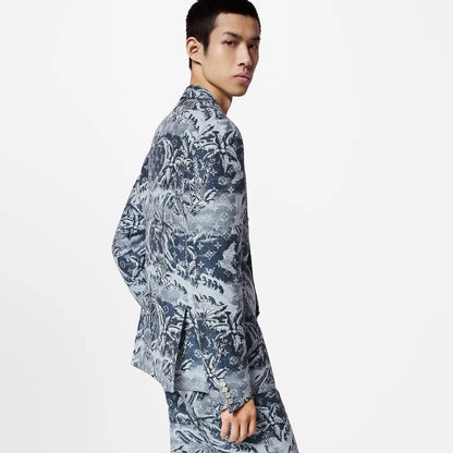 LOUIS VUITTON || Pharrell Williams Blue Surfer Monogram Print Suit - Blazer & Pants