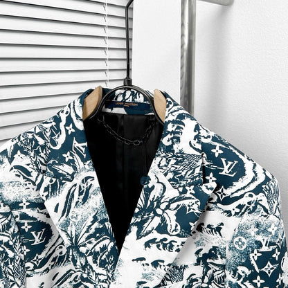 LOUIS VUITTON || Pharrell Williams Blue Surfer Monogram Print Suit - Blazer & Pants