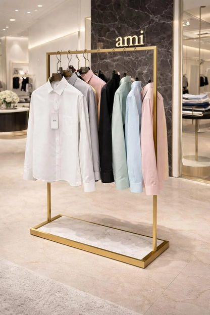 AMI PARIS || Men's Button-Down Shirt with Small A Heart Logo