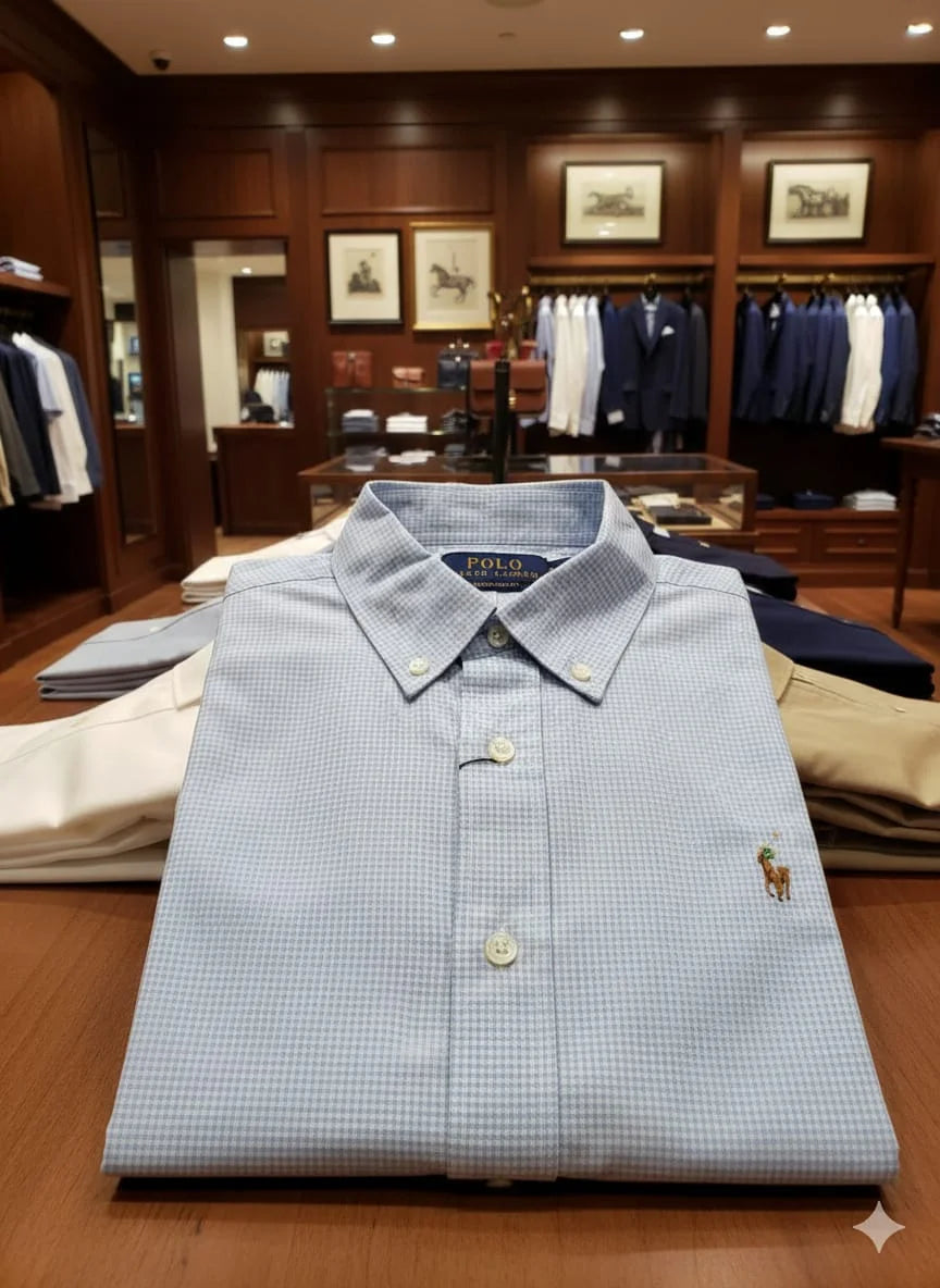 POLO RALPH LAUREN || Men's Slim Fit Yellow/Skyblue Gingham Oxford Shir FASHION MYST POLO RALPH LAUREN || Men's Slim Fit Yellow/Skyblue Gingham Oxford Shir FASHION MYST