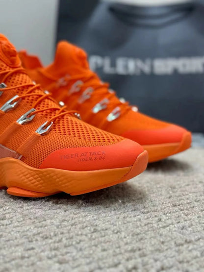 PHILIPP PLEIN || Plein Sport Tiger Attack Gen.X-04 Orange Knit Tech Sneakers