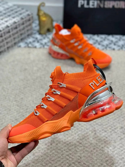 PHILIPP PLEIN || Plein Sport Tiger Attack Gen.X-04 Orange Knit Tech Sneakers