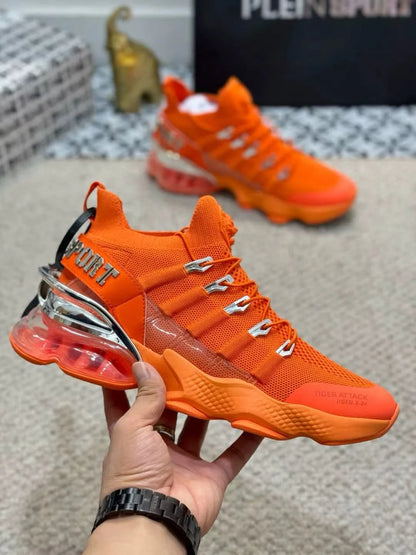 PHILIPP PLEIN || Plein Sport Tiger Attack Gen.X-04 Orange Knit Tech Sneakers