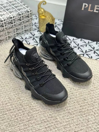 PHILIPP PLEIN || "Tiger Attack" Sneakers – Triple Black Performance Runner Plein Sport