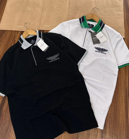 Hackett London x Aston Martin Racing (AMR) Men’s Contrast Collar Polo T-Shirt