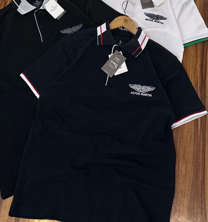 Hackett London x Aston Martin Racing (AMR) Men’s Contrast Collar Polo T-Shirt