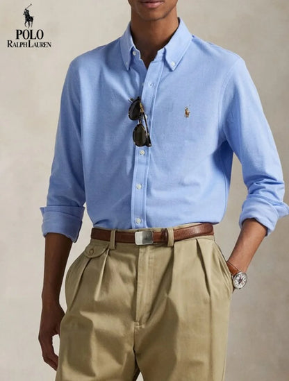 POLO RALPH LAUREN || Men’s Custom Fit Oxford Shirt - 100% 2-Ply Cotton Button-Down- FASHION MYST