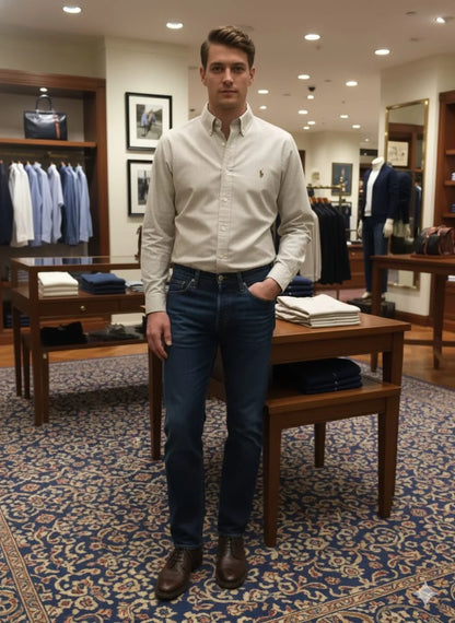 POLO RALPH LAUREN || Men’s Slim-Fit Gingham Oxford Shirt - Classic Button-Down