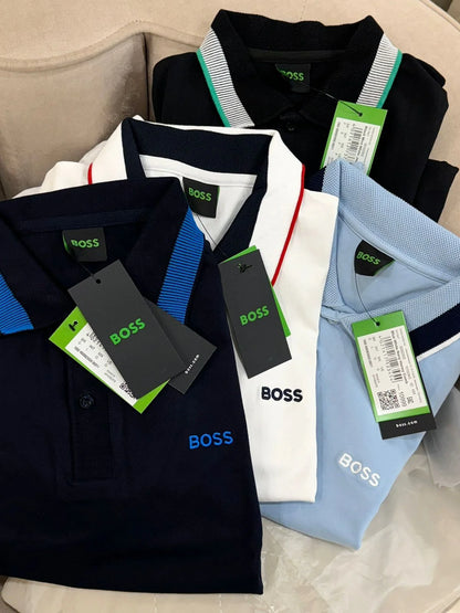 HUGO BOSS || Men's Slim-Fit Polo Shirt - Luxury Tipped Collar Cotton Pique Collection
