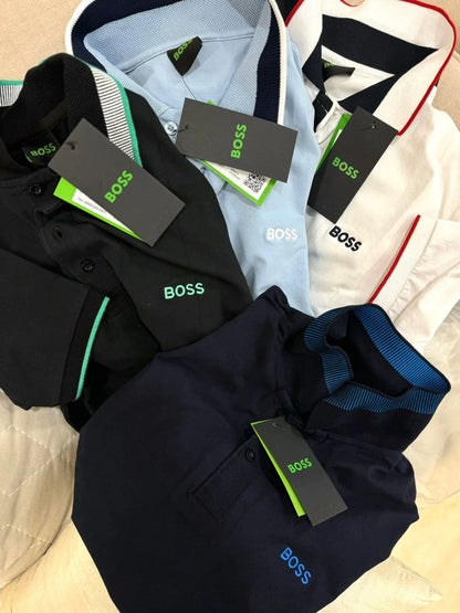HUGO BOSS || Men's Slim-Fit Polo Shirt - Luxury Tipped Collar Cotton Pique Collection